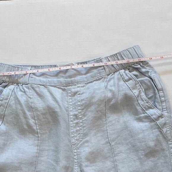 Nicole Miller Pale Blue / Baby Blue Pull on Linen Pants, Flap Pockets, Size S - Picture 7 of 10